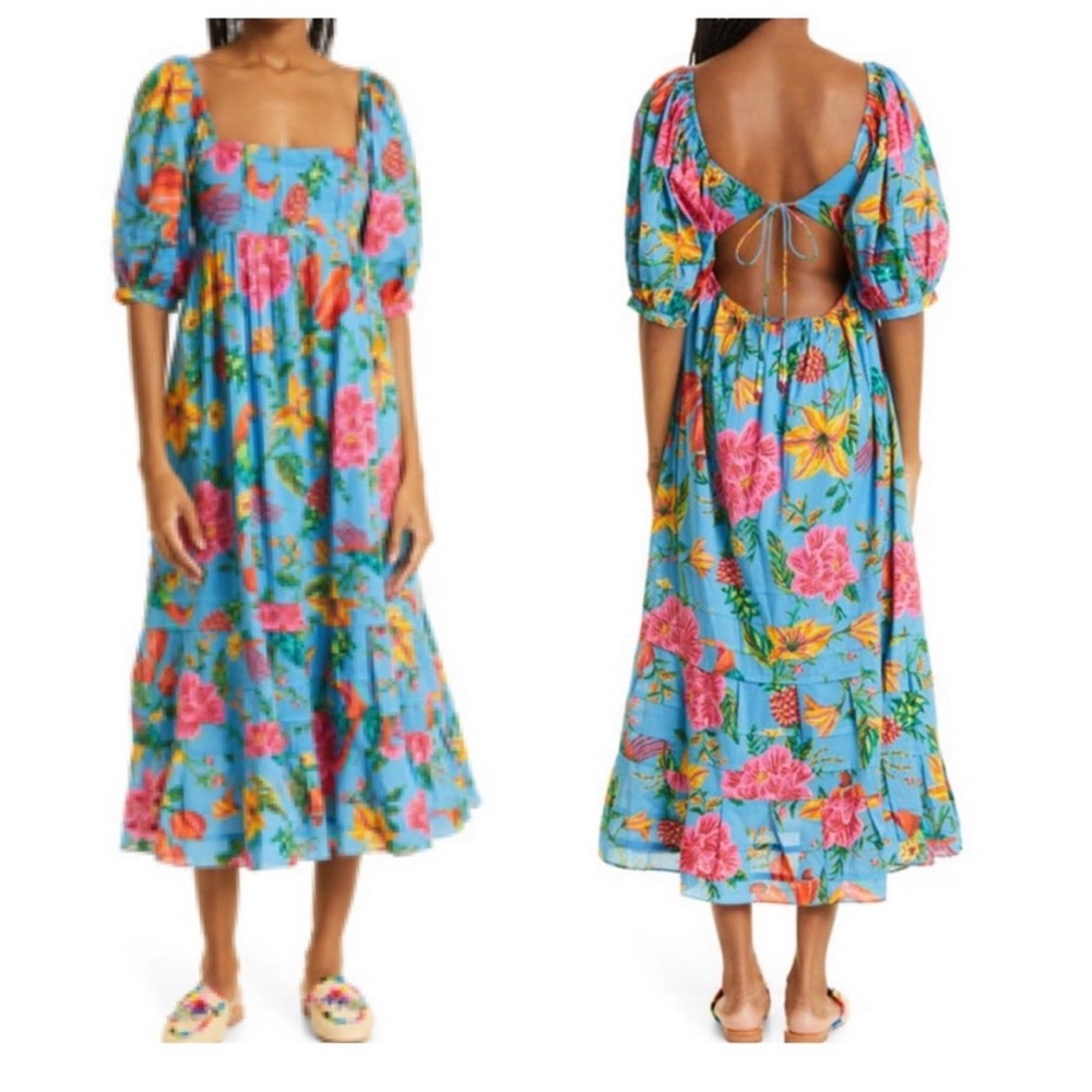 FARM Rio Toucans Garden Midi Dress